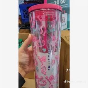 Brand New Pink Roller Rabbit straw tumbler
